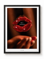 Glamorous Glitter Red Lips Poster