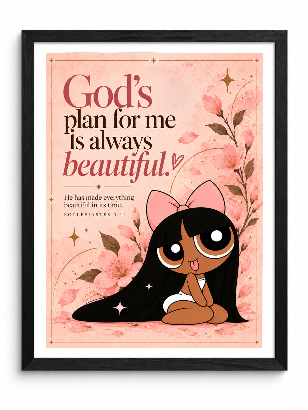 God’s Plan Floral Quote